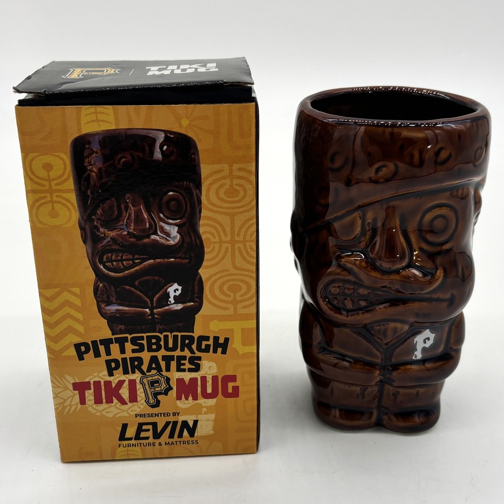 Pittsburgh Pirates Tiki Mug MLB Brown Ceramic Promotion SGA Baseball Bucs NIB
